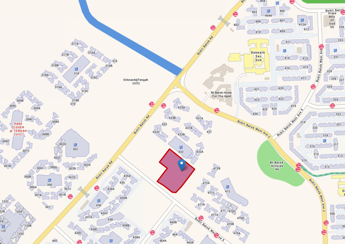 URA Space Map showing the location of Altura EC Executive Condo at Bukit Batok West Avenue 8 by Qingjian Realty and Santarli Construction